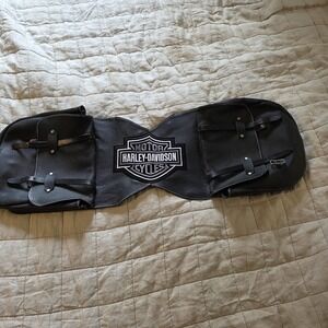 Vintage Harley Davidson Leather Throw Over‎  Saddle Bags Custom